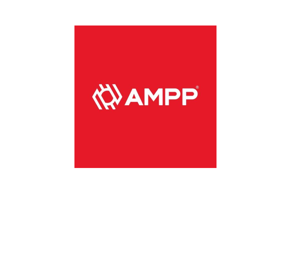AMPP logo in white on a red background representing the Association for Materials Protection and Performanc